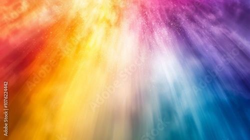 Radiant Rainbow Burst with Light Rays photo