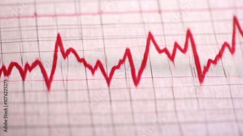 Close-up image of a heart monitor display, emphasizing the details of the heart monitors readings with ample copy space for text overlay. Heart monitor visuals enhance understanding.