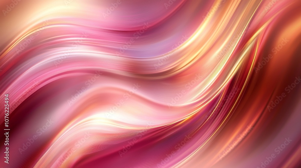 Pink and Gold Abstract Fluid Waves Pink and Gold Abstract Fluid Waves