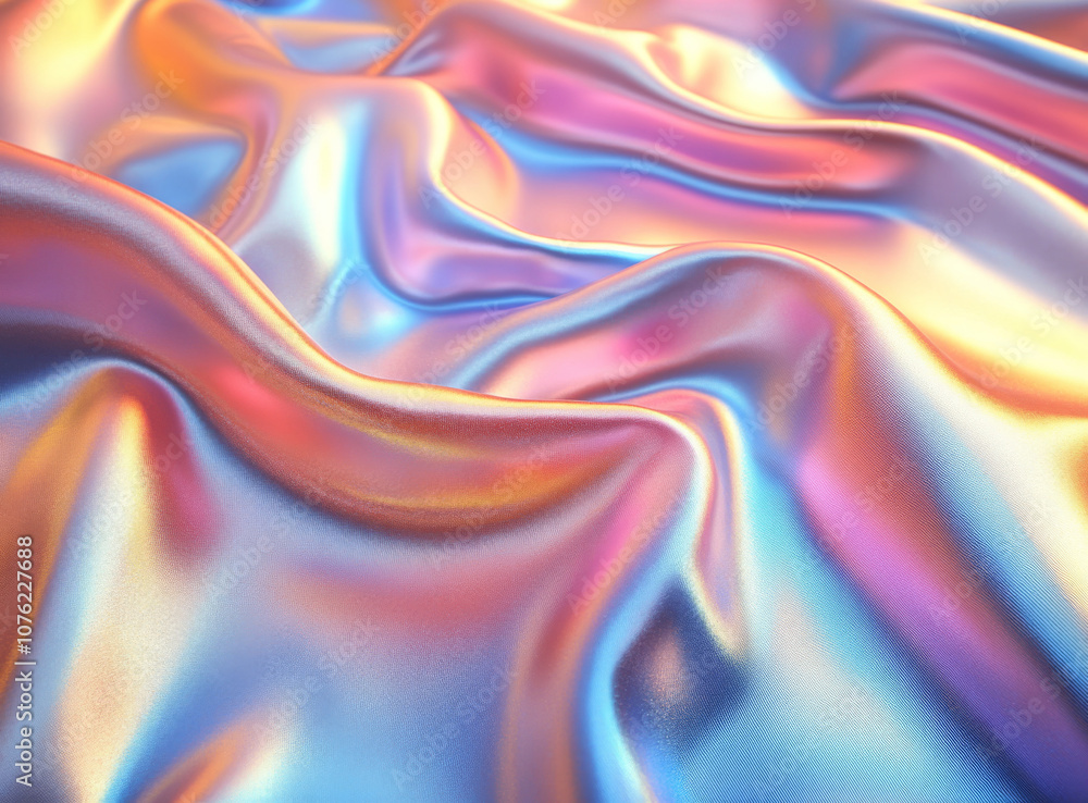 Luxurious background or texture of elegant pastel iridescent silk cloth with smooth waves Luxurious background or texture of elegant pastel iridescent silk cloth with smooth waves