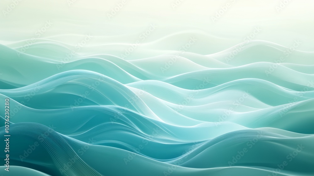 Serene Blue-Green Gradient Background with Organic Wave Forms for Health Designs Serene Blue-Green Gradient Background with Organic Wave Forms for Health Designs