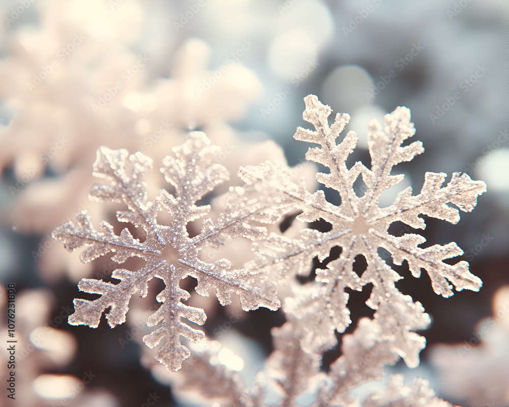 Christmas background of many layers of snowflakes of different shapes, sizes Christmas background of many layers of snowflakes of different shapes, sizes