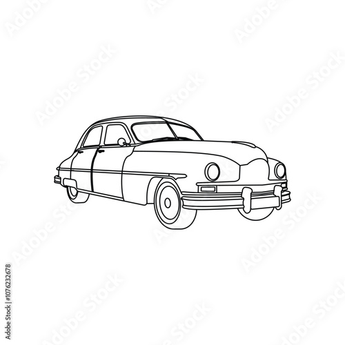 Classic Car vector line illustration design, for business related to automotive industry