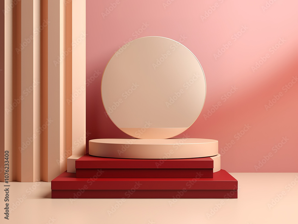 Abstract Glass Composition with Reflective and Refractive Geometric Shapes