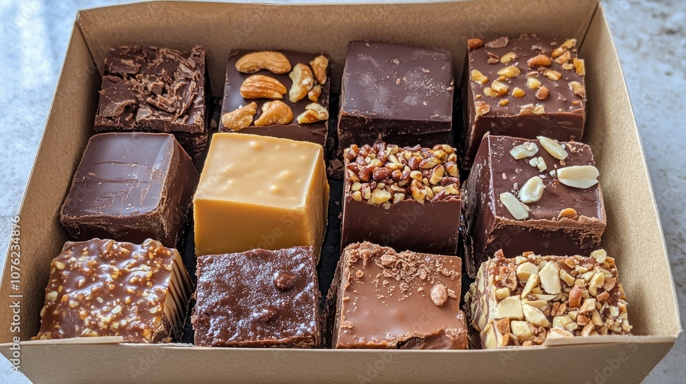 Assortment of Delicious Chocolate Treats in Box