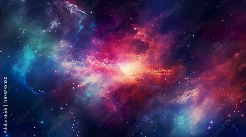 A photo of a nebula with fireworks effect A photo of a nebula with fireworks effect