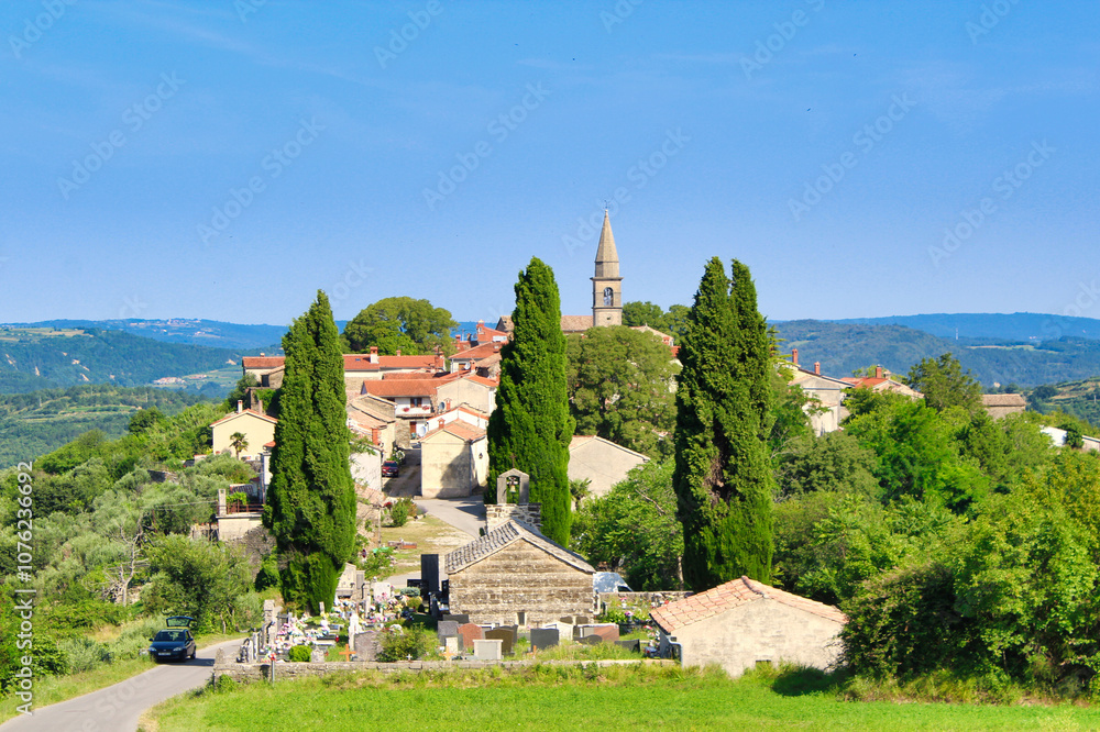 panoramic view of the village of Draguc Croatia