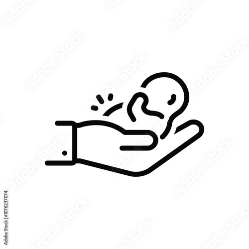 Black line icon for caring