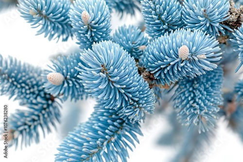 Blue spruce, Colorado spruce isolated on a white background