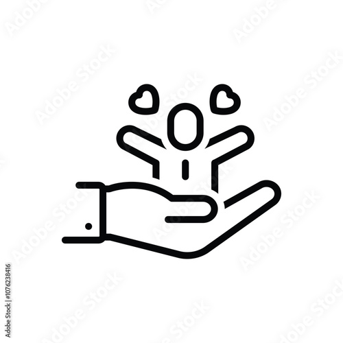 Black line icon for adopt