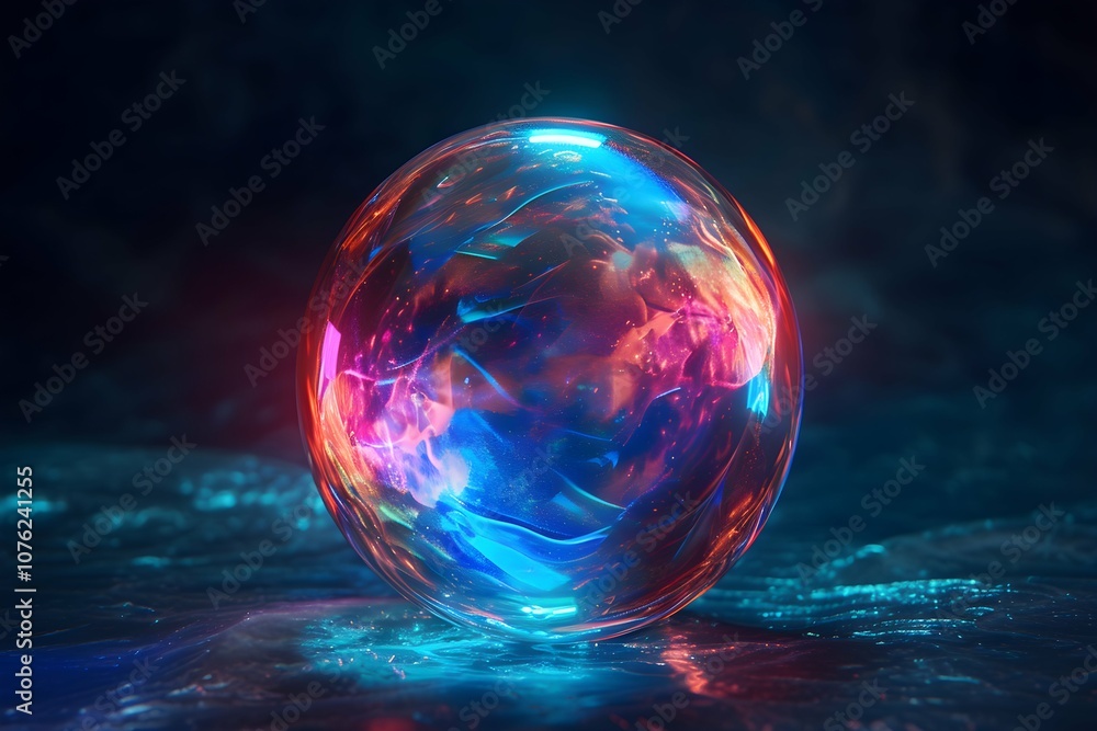 Iridescent balloon bubble on pastel background with gradient. A vibrant and whimsical bubble of joy radiates in the sky, its radiant rainbow background captivating the viewer with its dazzling colors Iridescent balloon bubble on pastel background with gradient. A vibrant and whimsical bubble of joy radiates in the sky, its radiant rainbow background captivating the viewer with its dazzling colors