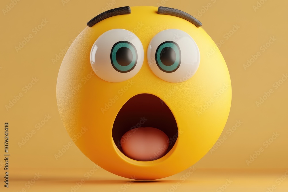 A vibrant yellow emoji with large, surprised eyes and an open mouth captures the essence of astonishment, set against a warm solid background that enhances its cheerful demeanor A vibrant yellow emoji with large, surprised eyes and an open mouth captures the essence of astonishment, set against a warm solid background that enhances its cheerful demeanor