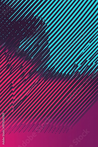 Wallpaper Mural Abstract Design with Diagonal Stripes in Blue and Pink Shades on a Smooth Gradient Background Torontodigital.ca