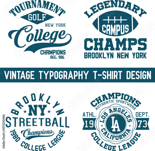 New York college vector label and print design for t-shirt Basketball graphic College Brooklyn typography Vector