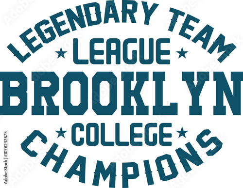 New York college vector label and print design for t-shirt Basketball graphic College Brooklyn typography Vector