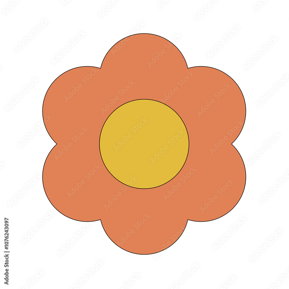 Simple Orange Flower Flat Icon Simple Orange Flower Flat Icon