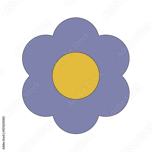 Simple Purple Flower Flat Icon