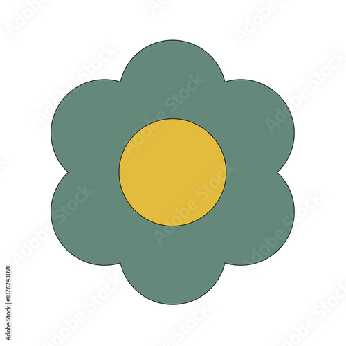 Simple Green Flower Flat Icon