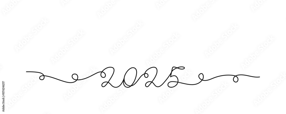 Beautiful hand lettering design for the year 2025 with elegant swirls and curves Beautiful hand lettering design for the year 2025 with elegant swirls and curves