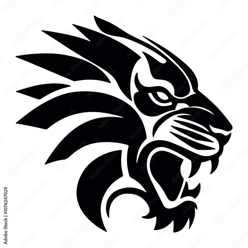 Tiger head silhouette Tiger head silhouette