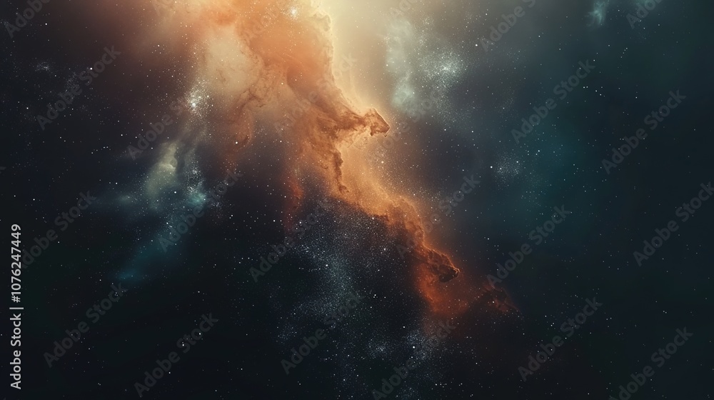 Fototapeta premium Nebula and galaxies in space. Abstract cosmos background