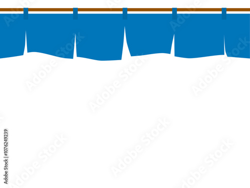 飲食店の暖簾フレームC：紺