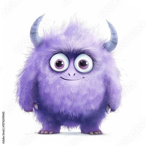 Cute monster and demon on white background Created with Generative AI technology
