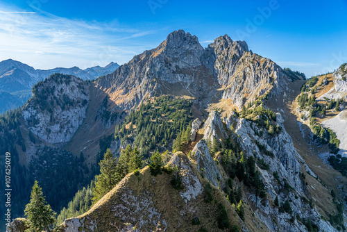 Tableau sur toile Blick vom Brunnenkopf auf die große Klammspitze