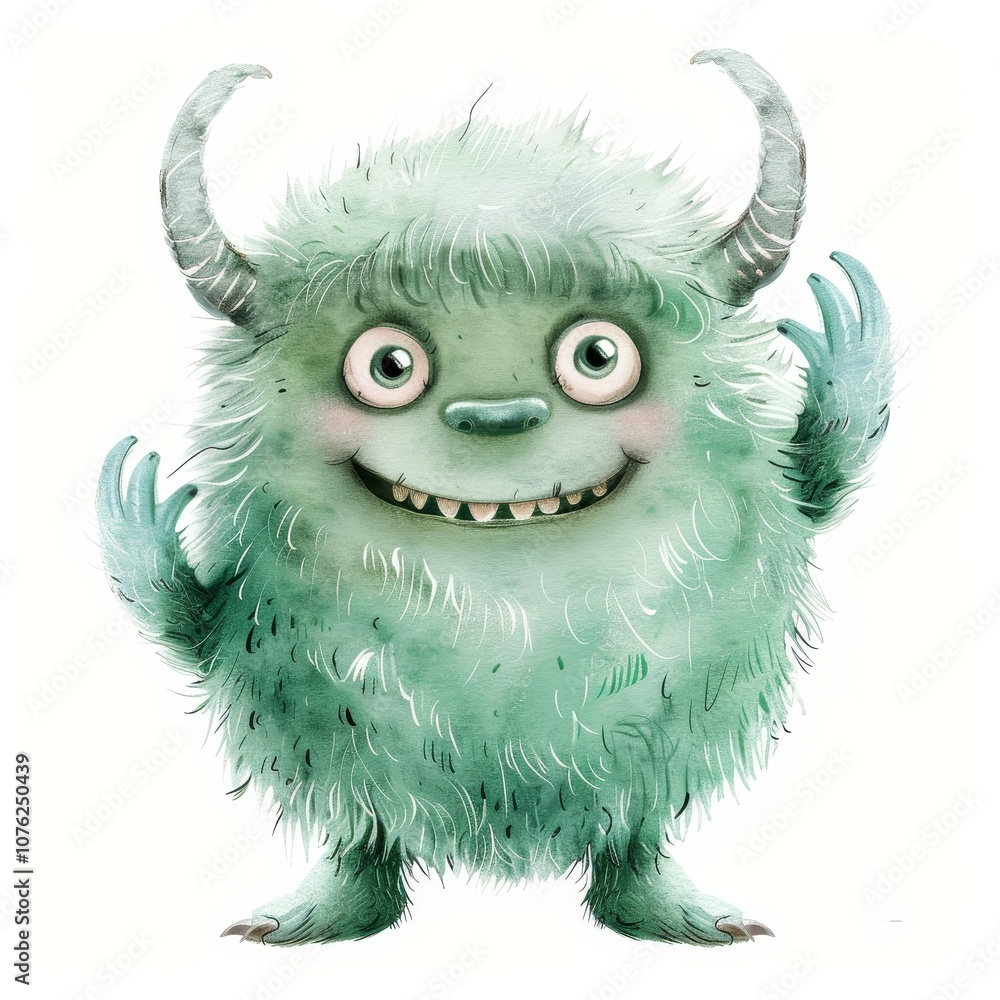 Cute monster and demon on white background Created with Generative AI technology Cute monster and demon on white background Created with Generative AI technology