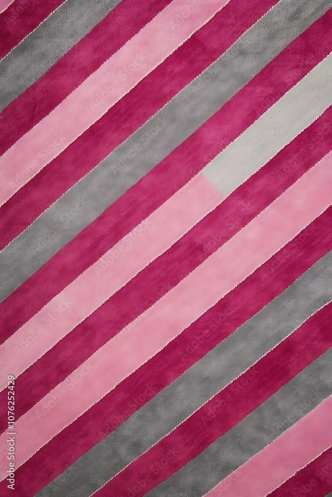 Fototapeta premium Contemporary Geometric Art with Diagonal Gray and Pink Stripes Creating a Dynamic Abstract Scene