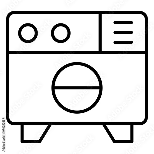  Minimalistic line art icon representing a washable. Simple, modern design with a clean aesthetic, perfect for indicating care instructions in product packaging or branding.