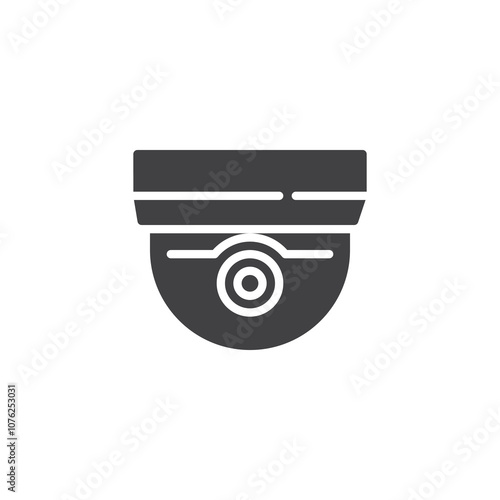 Ceiling mounted dome camera vector icon
