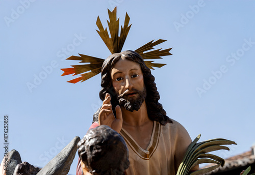 Image of Jesus Christ in procession on Palm Sunday