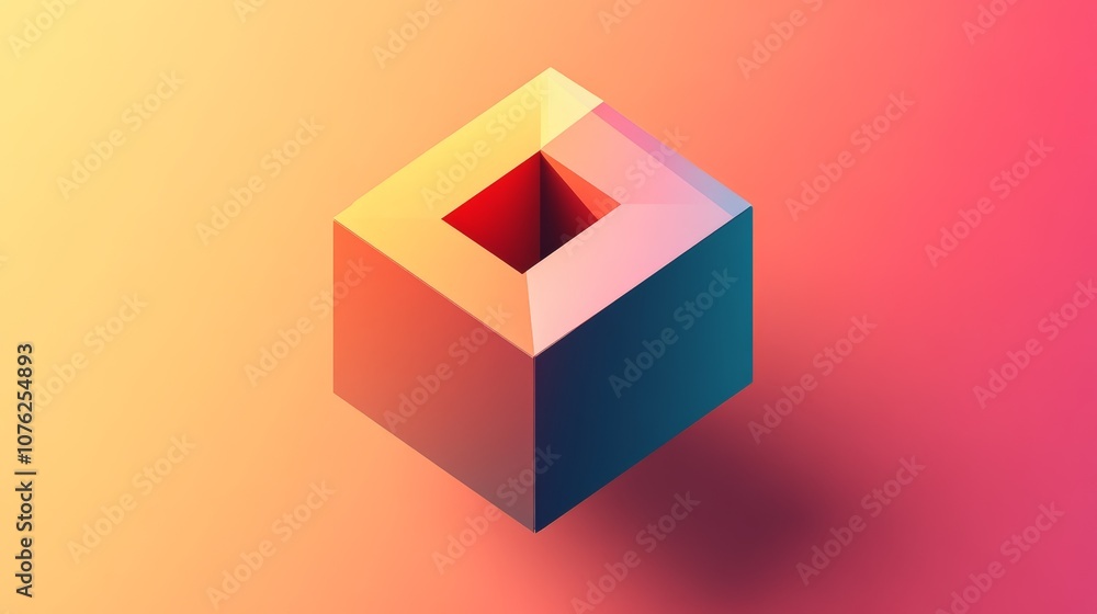 A simple, geometric shape designed in 3D. A simple, geometric shape designed in 3D.
