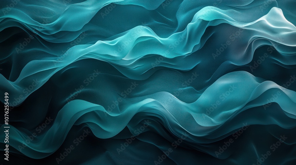Abstract Teal Waves Abstract Teal Waves