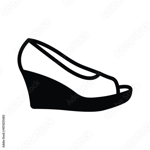 Get this amazing icon of wedge sandal in modern style