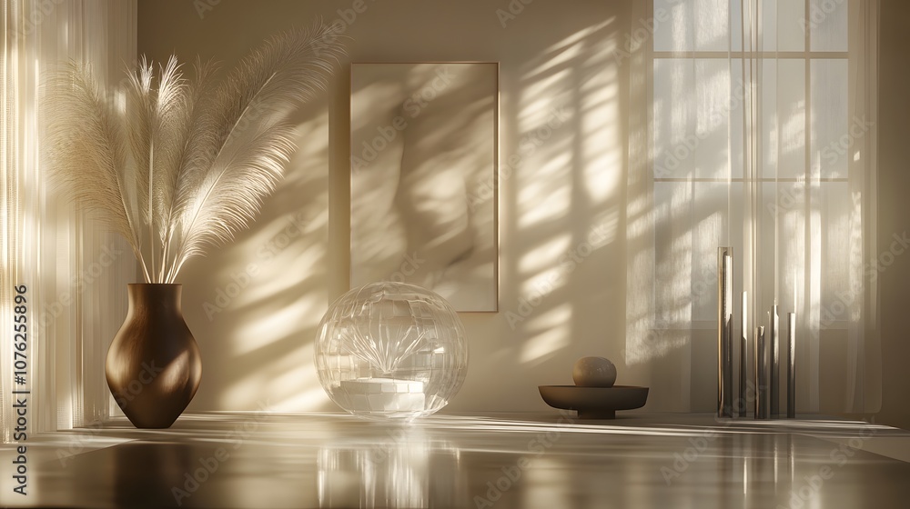 80. A sophisticated 3D showcase with soft light effects and a clear spot in the center for a product. 80. A sophisticated 3D showcase with soft light effects and a clear spot in the center for a product.