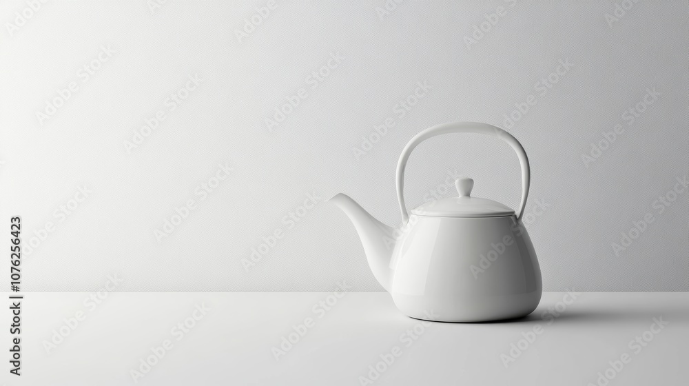 A single tea kettle sits against a plain white backdrop. A single tea kettle sits against a plain white backdrop.