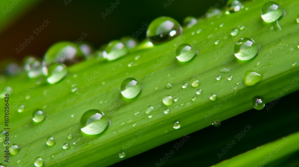 Dewdrops on a Green Leaf Dewdrops on a Green Leaf