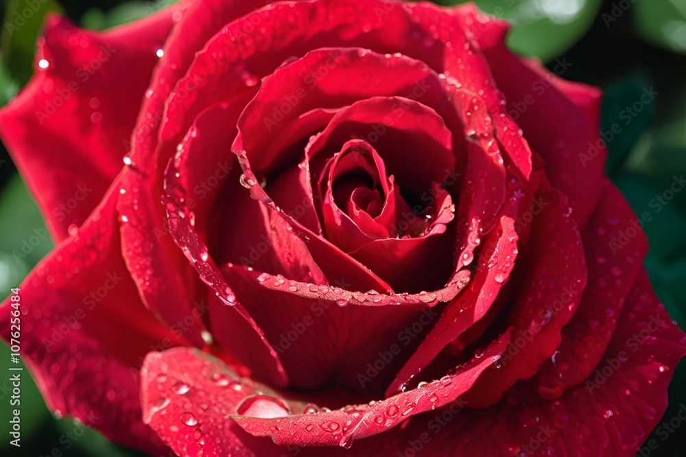 Red rose with drops of water Red rose with drops of water