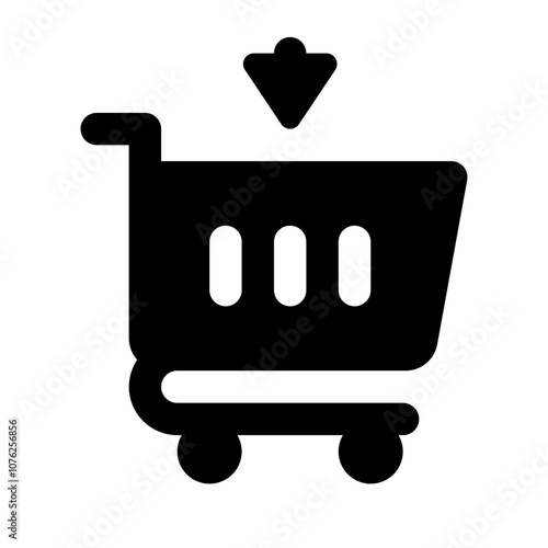 Add to Cart Simple Glyph Icon. Single icon, glyph vector icon