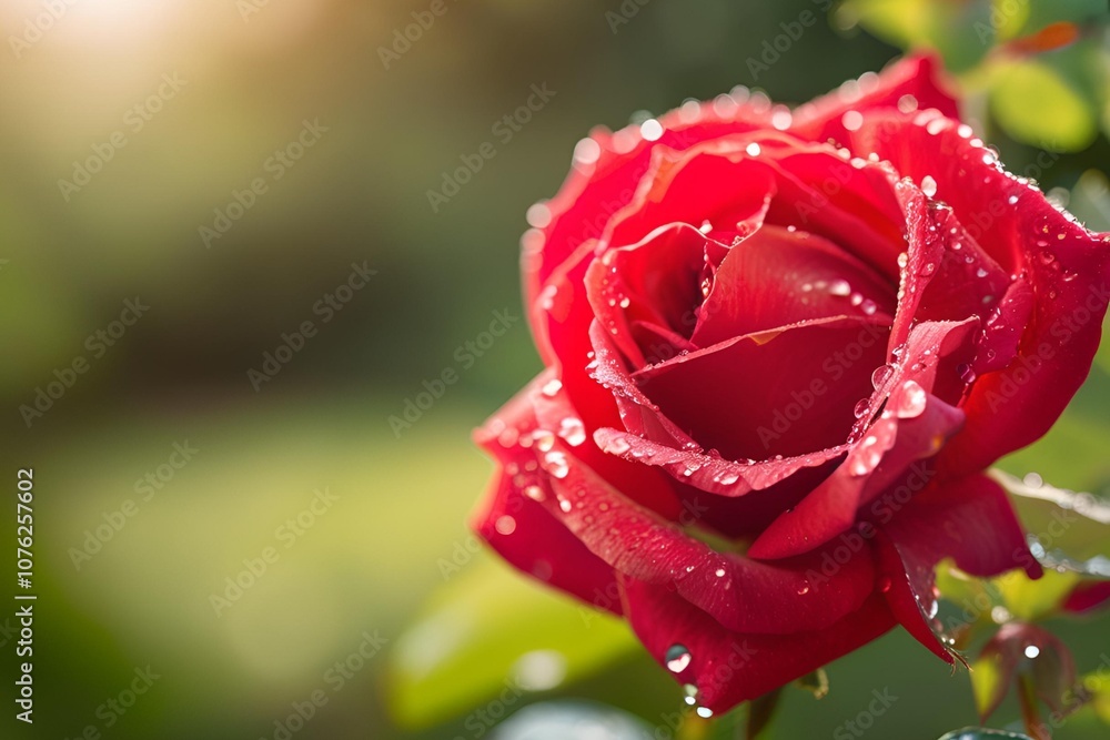Red rose with drops of water Red rose with drops of water