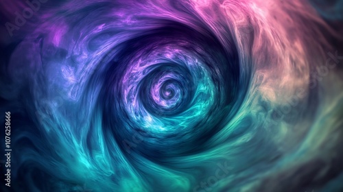 Abstract Swirling Nebula in Cosmic Colors