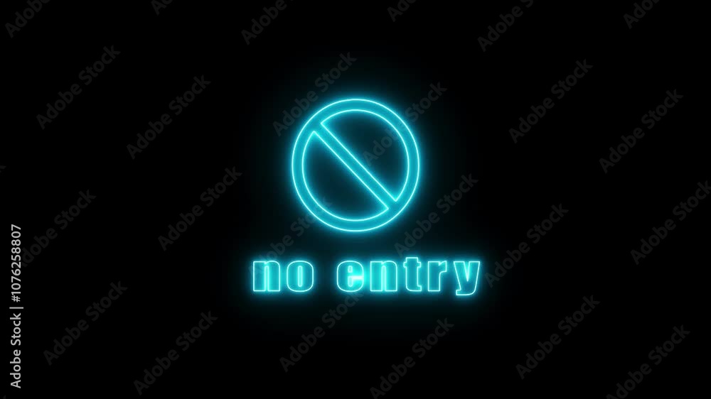 Neon warning sign animation. Attention alert signal, danger, error symbol animation.