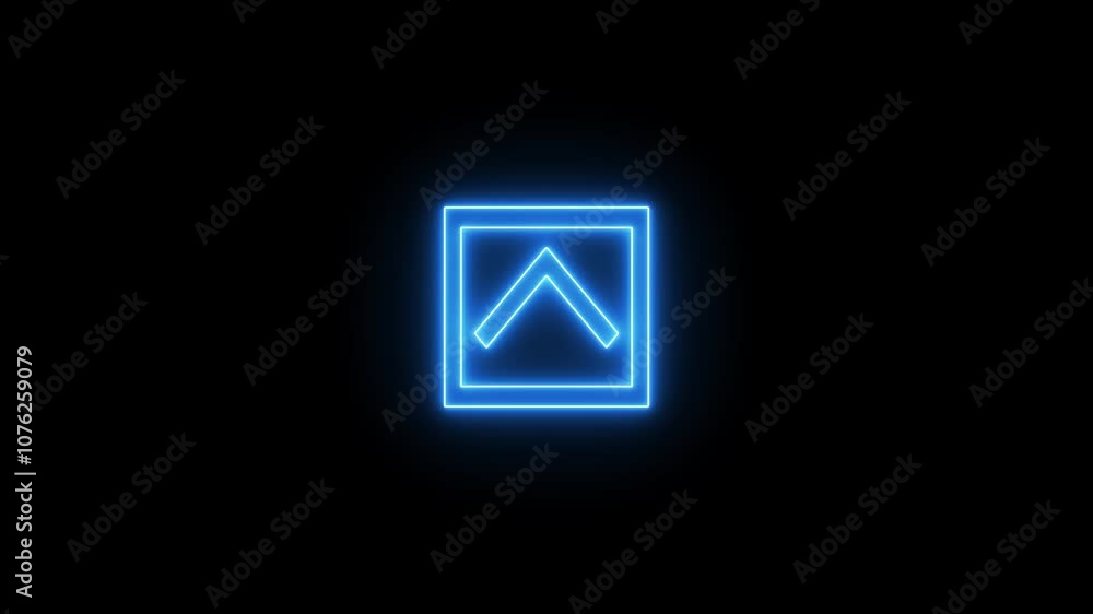 Neon warning sign animation. Attention alert signal, danger, error symbol animation. Neon warning sign animation. Attention alert signal, danger, error symbol animation.