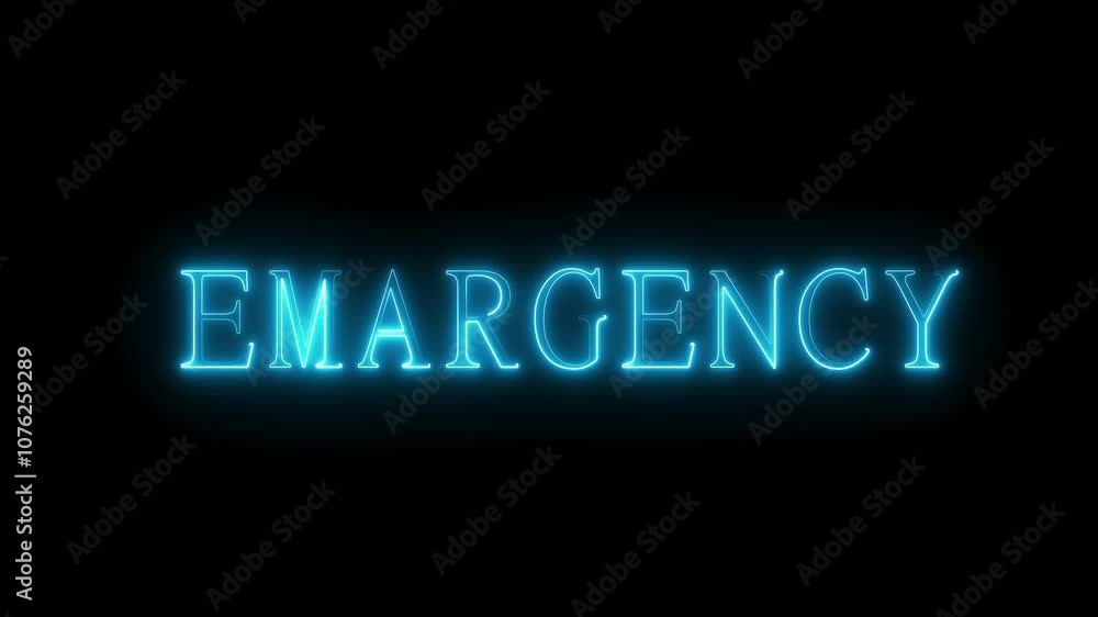Neon warning text sign. Neon warning text sign.