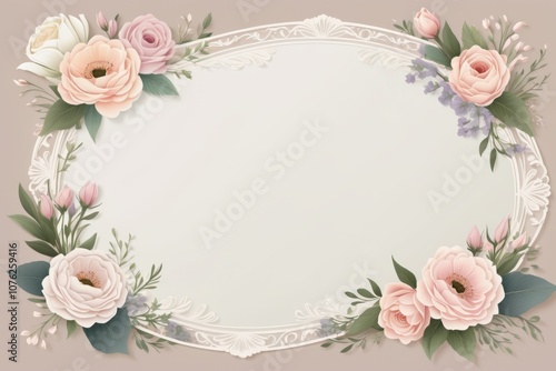 white flower frame, floral design, flower border