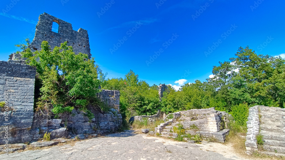 ruins of the castle of dvigrad croatia