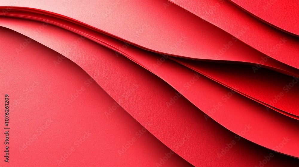 Abstract Red Paper Layers with Wave Pattern Abstract Red Paper Layers with Wave Pattern