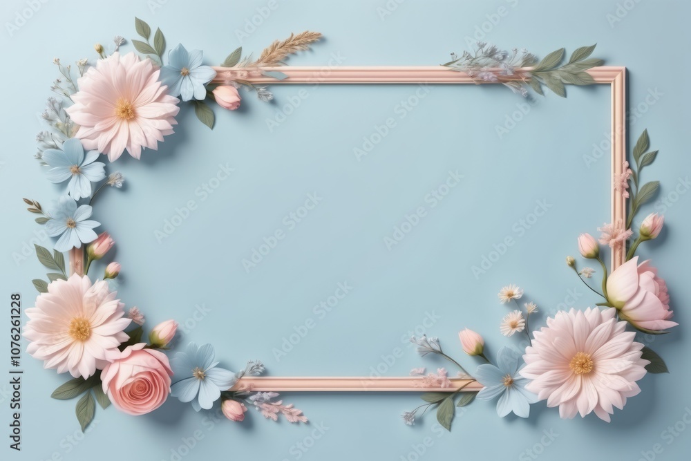 Floral frame with flowers, purple design Floral frame with flowers, purple design